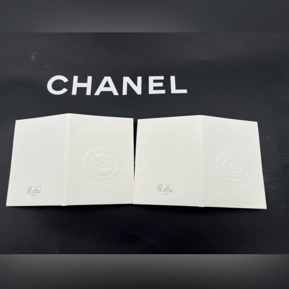 Set of 2 - CHANEL Paper Card Receipt Holder white Envelope - Picture 3 of 3